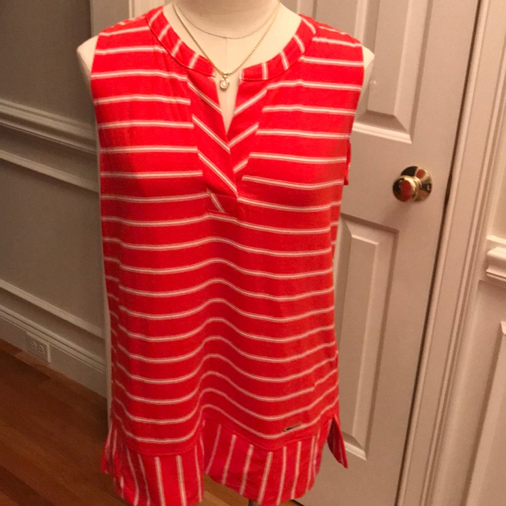 Jones New York Orange Sleeveless Top - Sz L